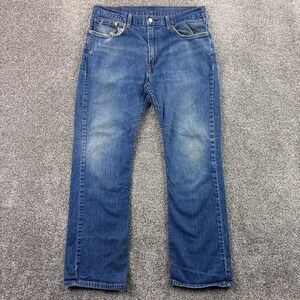 Levi's 527 Jeans Mens 36x32 Blue Slim Bootcut Denim Distressed Faded Light Wash